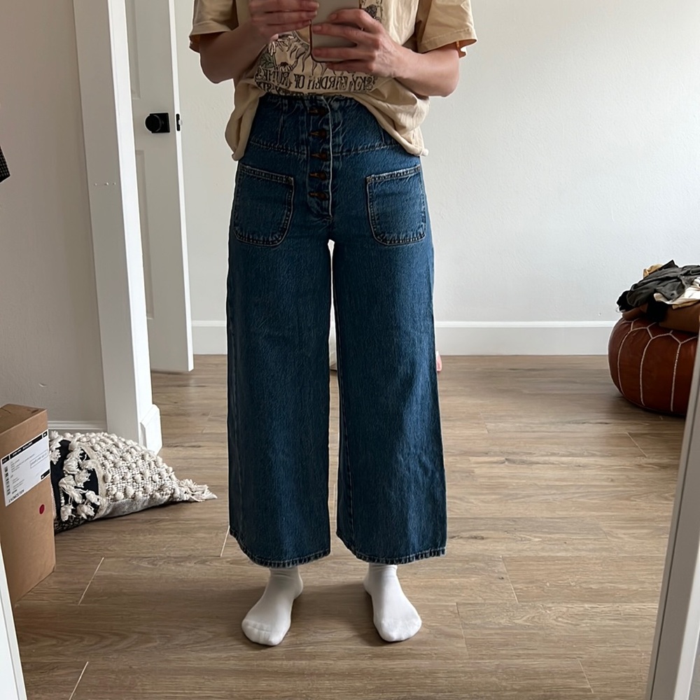 FREE PEOPLE / High Waisted Wide Leg Jeans - 25